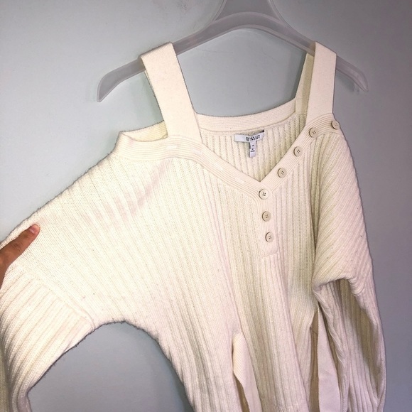 10 Crosby Derek Lam Knit Cold Shoulder Sweater - Picture 7 of 16